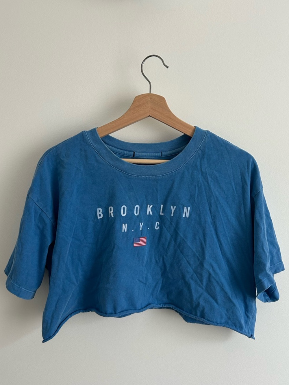 Forever 21 Blue Brooklyn N.Y.C. Cropped Tee